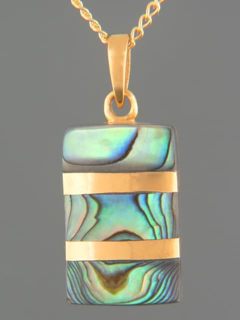 Paua Shell Pendant - Gold Vermeil