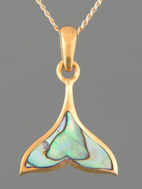 Paua Shell Pendant - Gold Vermeil - PA369GV