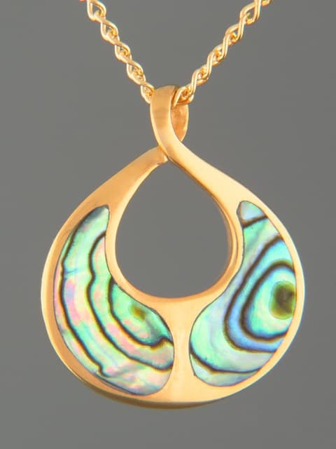 Paua Shell Pendant - Gold Vermeil