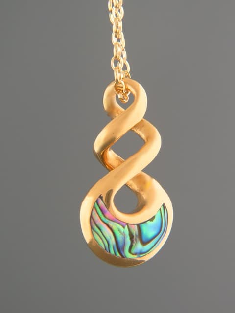 Paua Shell Pendant - Gold Vermeil