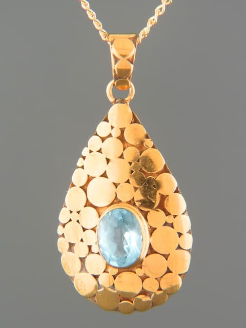 Blue Topaz Pendant - Gold Vermeil