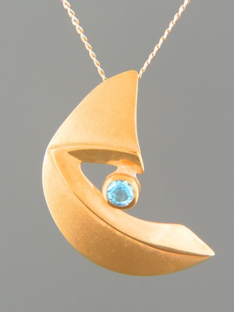 Blue Topaz Pendant - Gold Vermeil