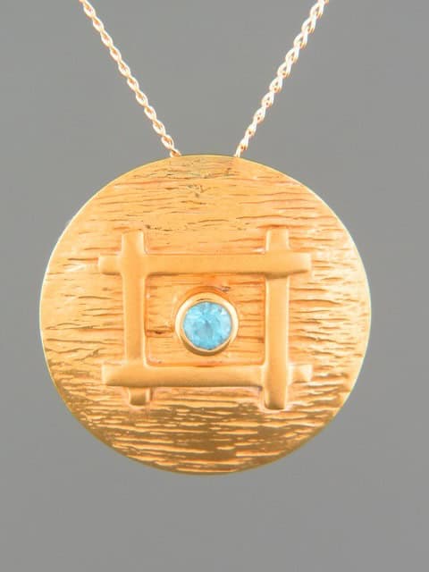 Blue Topaz Pendant - Gold Vermeil