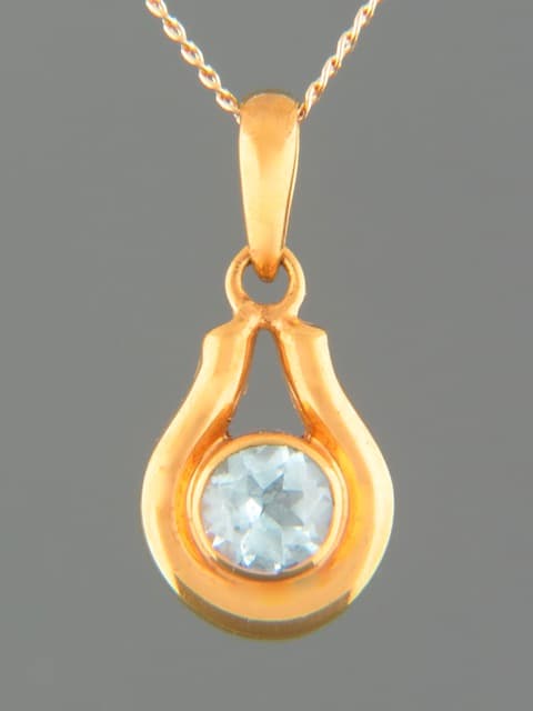 Blue Topaz Pendant - Gold Vermeil