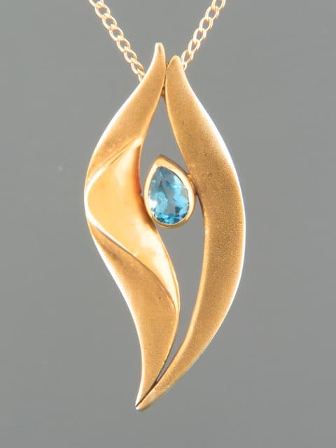 Blue Topaz Pendant - Gold Vermeil