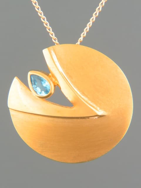 Blue Topaz Pendant - Gold Vermeil