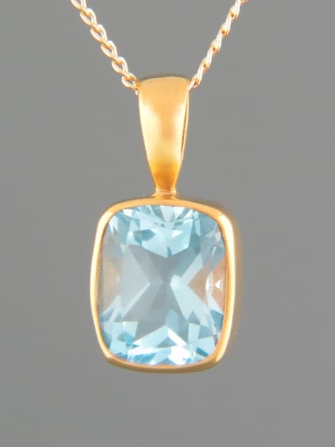 Blue Topaz Pendant - Gold Vermeil