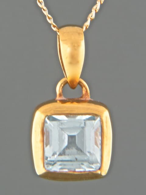 Blue Topaz Pendant - Gold Vermeil