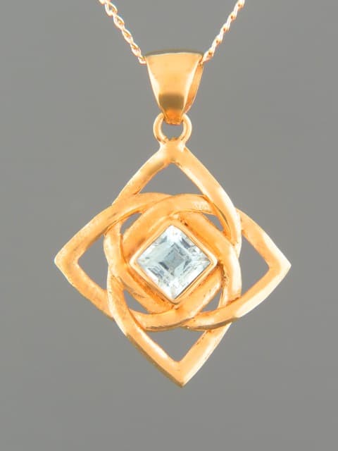 Blue Topaz Pendant - Gold Vermeil