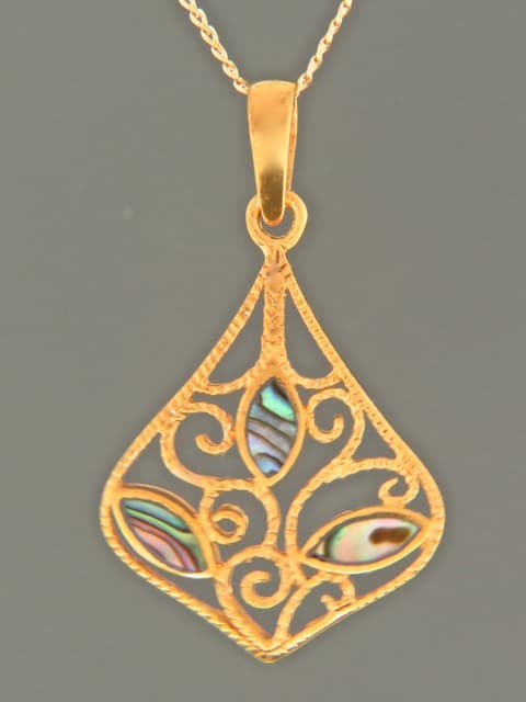 Paua Shell Pendant - Gold Vermeil