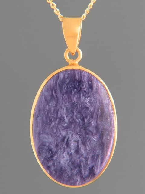 Charoite Pendant - Gold Vermeil