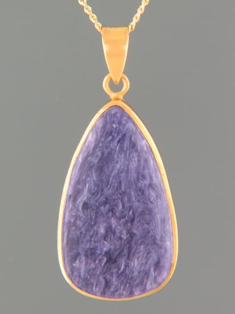 Charoite Pendant - Gold Vermeil