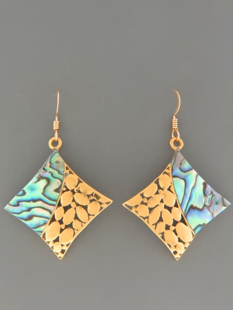 Paua Shell Earrings - Gold Vermeil