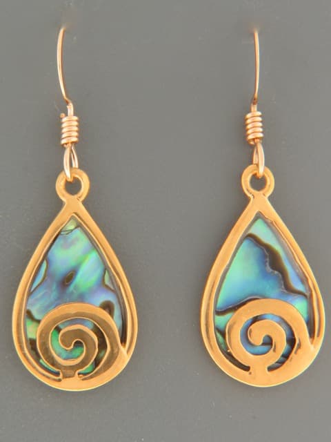 Paua Shell Earrings - Gold Vermeil