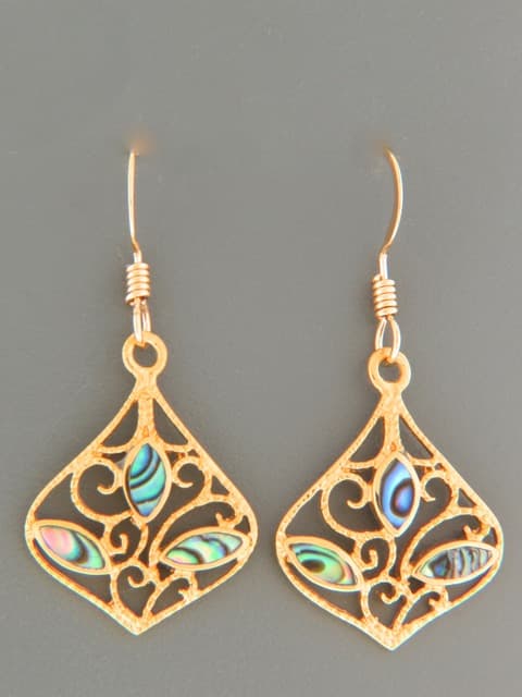 Paua Shell Earrings - Gold Vermeil