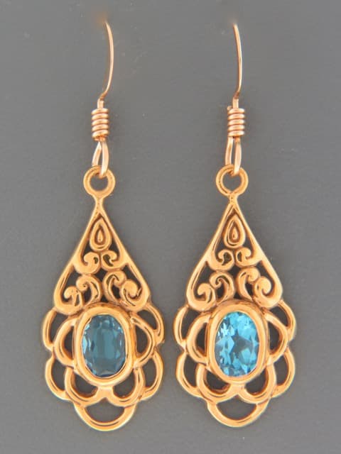 Blue Topaz Earrings - Gold Vermeil