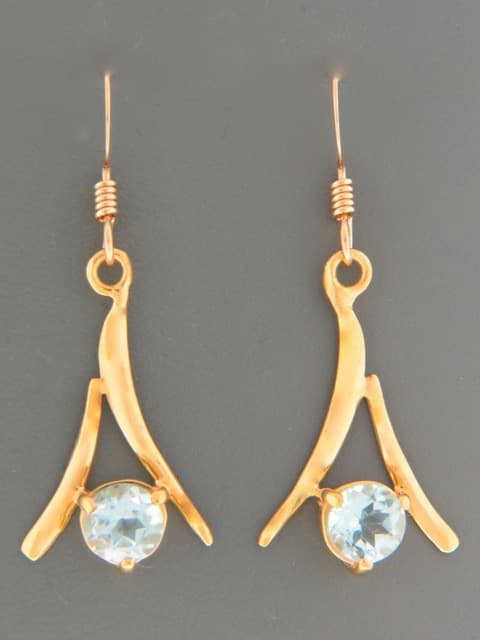 Blue Topaz Earrings - Gold Vermeil