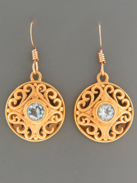Blue Topaz Earrings - Gold Vermeil