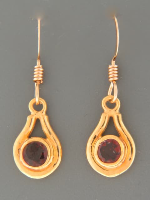 Garnet Earrings - Gold Vermeil