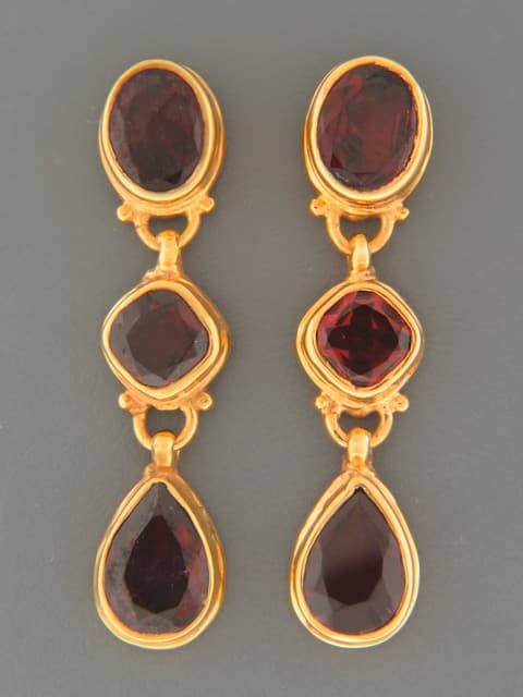 Garnet Earrings - Gold Vermeil