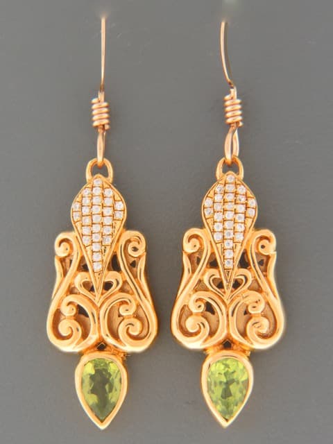 Peridot Earrings - Gold Vermeil