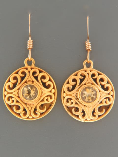 Citrine Earrings - Gold Vermeil