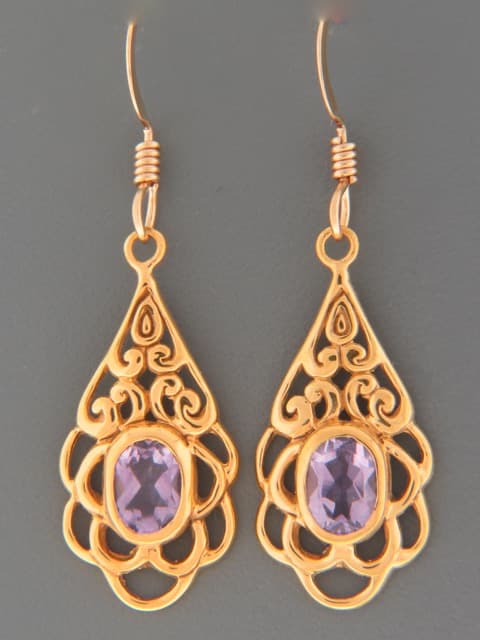 Amethyst Earrings - Gold Vermeil