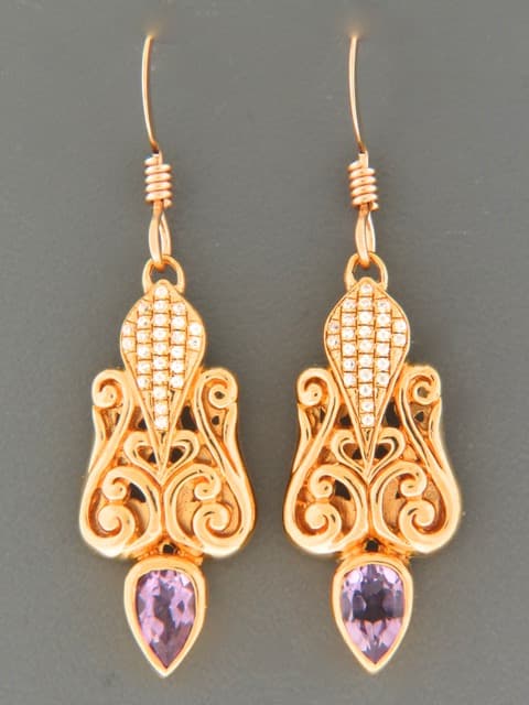 Amethyst Earrings - Gold Vermeil