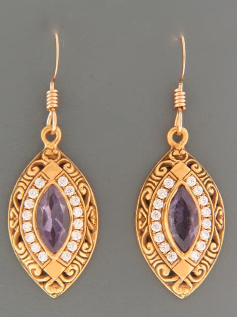 Amethyst Earrings - Gold Vermeil