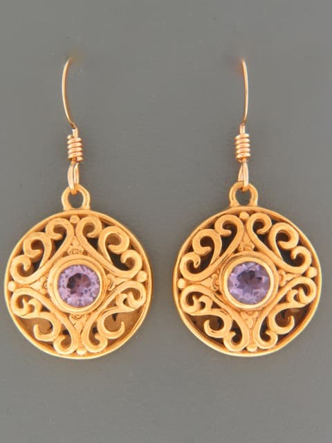 Amethyst Earrings - Gold Vermeil