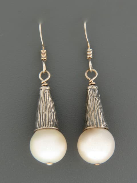 10mm Pearl Earrings - Sterling Silver