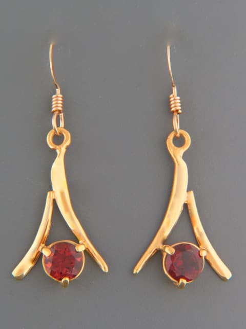 Garnet Earrings - Gold Vermeil