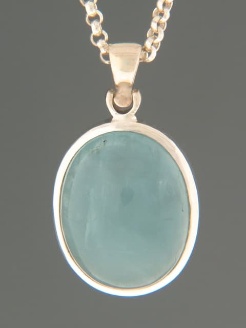 Aquamarine Pendant - Sterling Silver