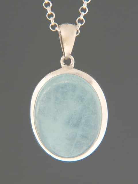 Aquamarine Pendant - Sterling Silver