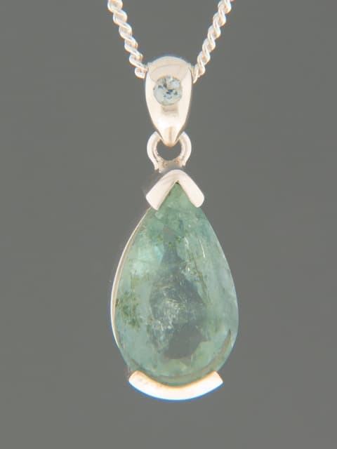 Aquamarine Pendant - Sterling Silver