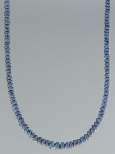 Sapphire Necklace - graduated faceted roundels - 49cm
