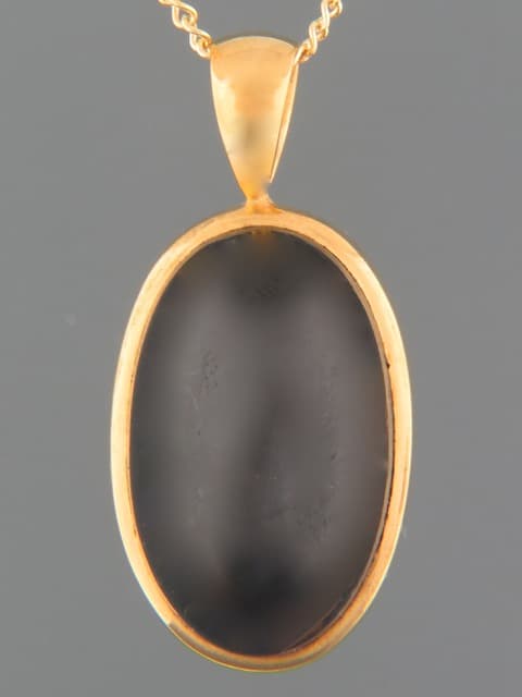Black Star Diopside Pendant - Gold Vermeil