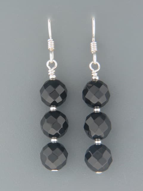 Onyx Earrings - Sterling Silver