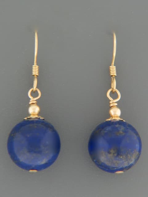 Lapis Lazuli Earrings - 14ct Gold Filled - 12mm stones