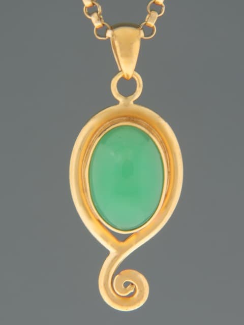 Chrysoprase Pendant - Gold Vermeil