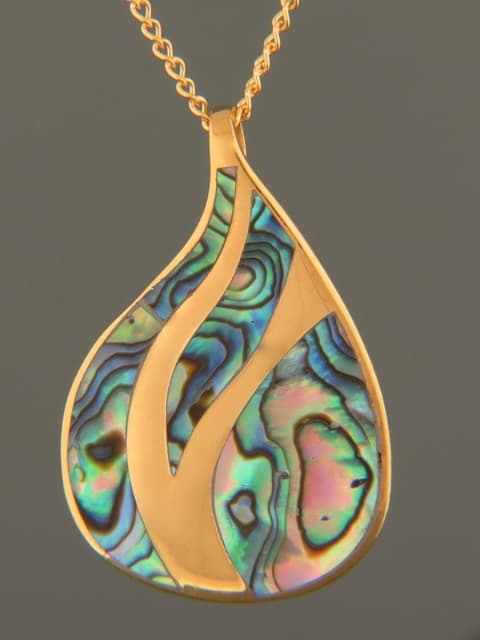 Paua Shell Pendant - Gold Vermeil