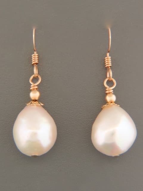 12mm Baroque Pearl Earrings - 14ct Gold Filled
