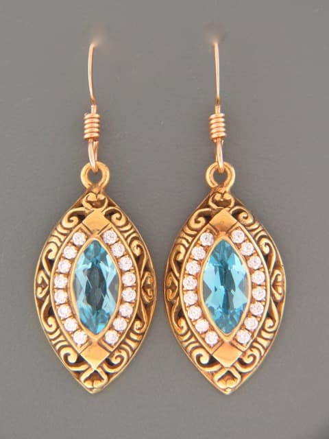 Blue Topaz Earrings - Gold Vermeil