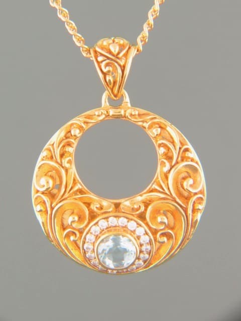 Blue Topaz Pendant - Gold Vermeil