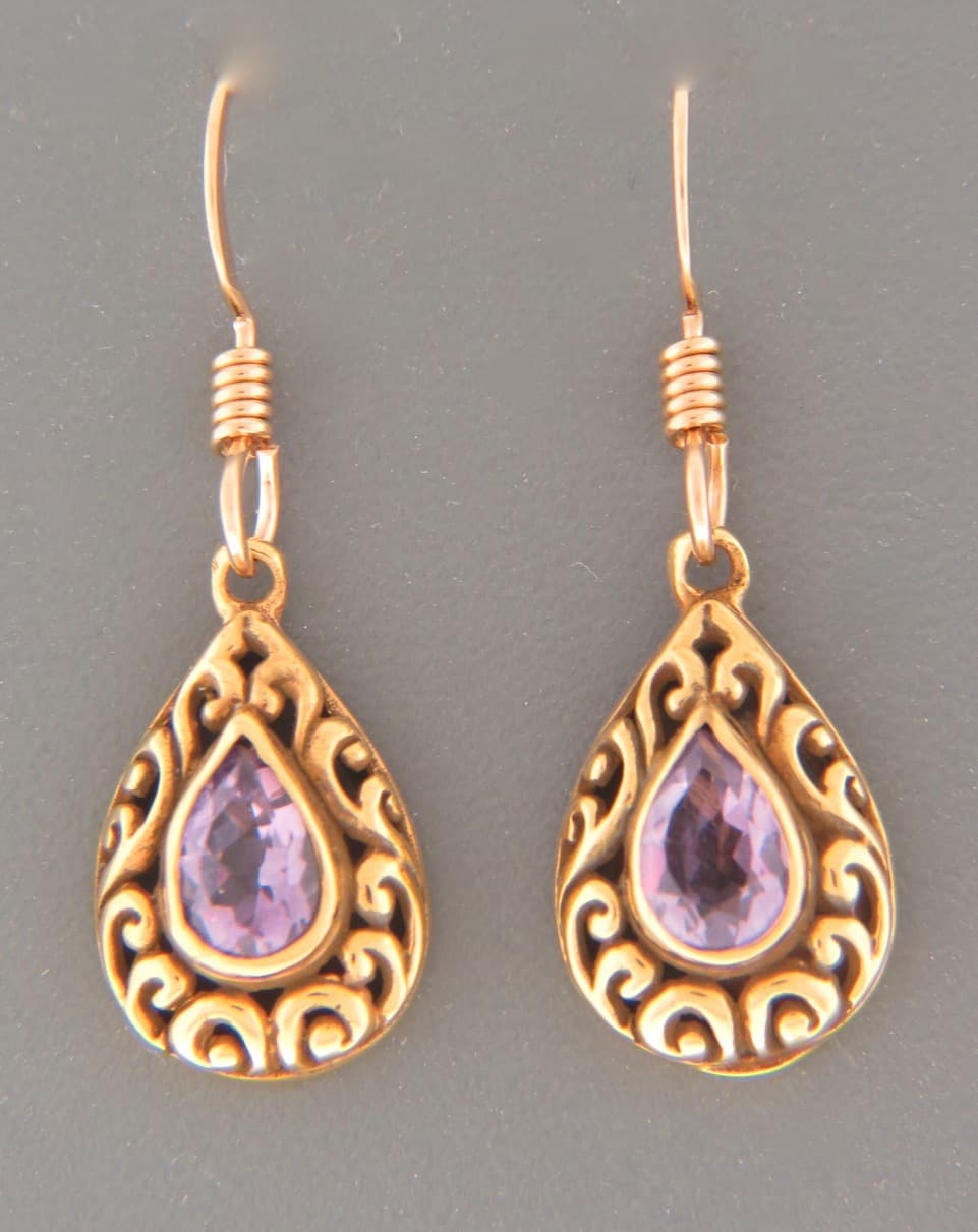 Amethyst Earrings - Gold Vermeil