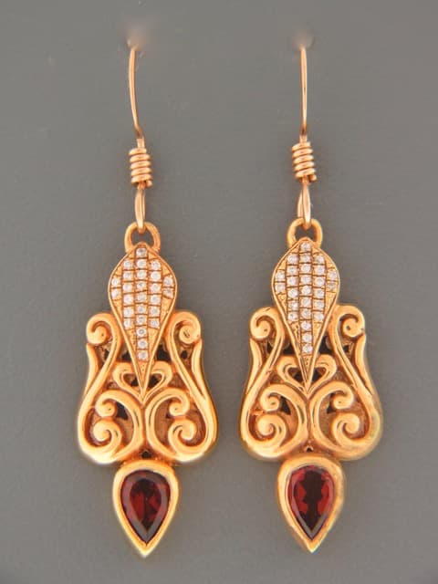Garnet Earrings - Gold Vermeil