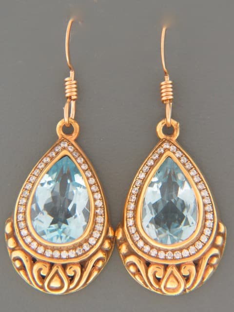 Blue Topaz Earrings - Gold Vermeil