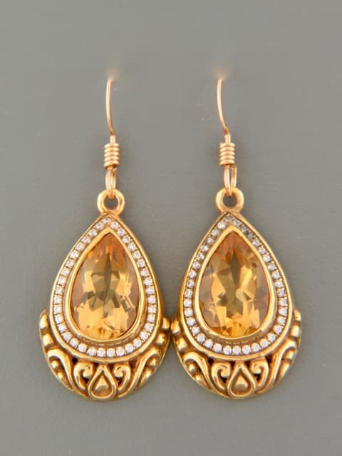 Citrine Earrings - Gold Vermeil