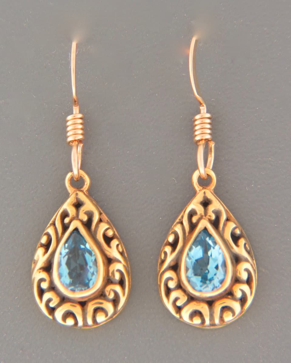 Blue Topaz Earrings - Gold Vermeil