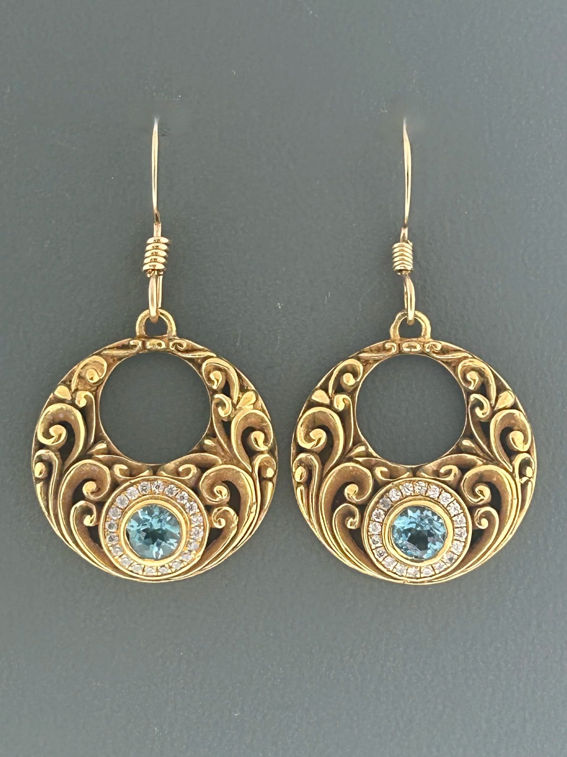 Blue Topaz Earrings - Gold Vermeil